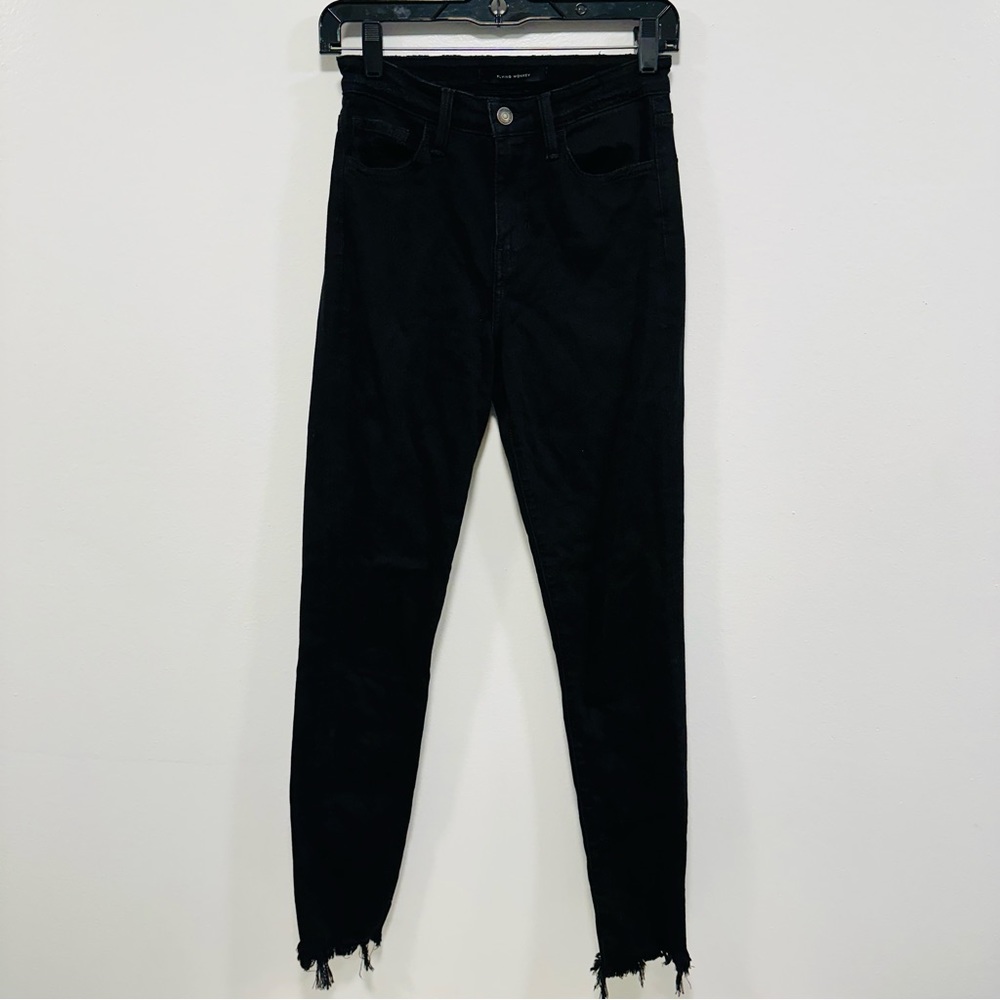 Flying monkey black denim High rise skinny jeans with distressed hemsize 26!